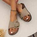 Averly | Adjustable Women's Cork Sandals with Slip-On Design and Wide Buckle Strap 0