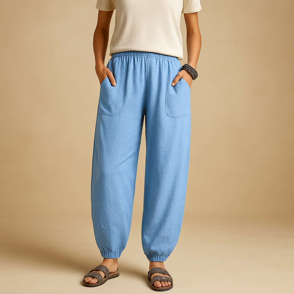 Boho high-waist summer pants for women | Laila 2