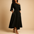 Elegant midi dress with waistband for women | Sophia 3