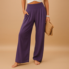 Lightweight summer pants with elastic waist for women | Clara 5