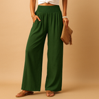 Lightweight summer pants with elastic waist for women | Clara 6