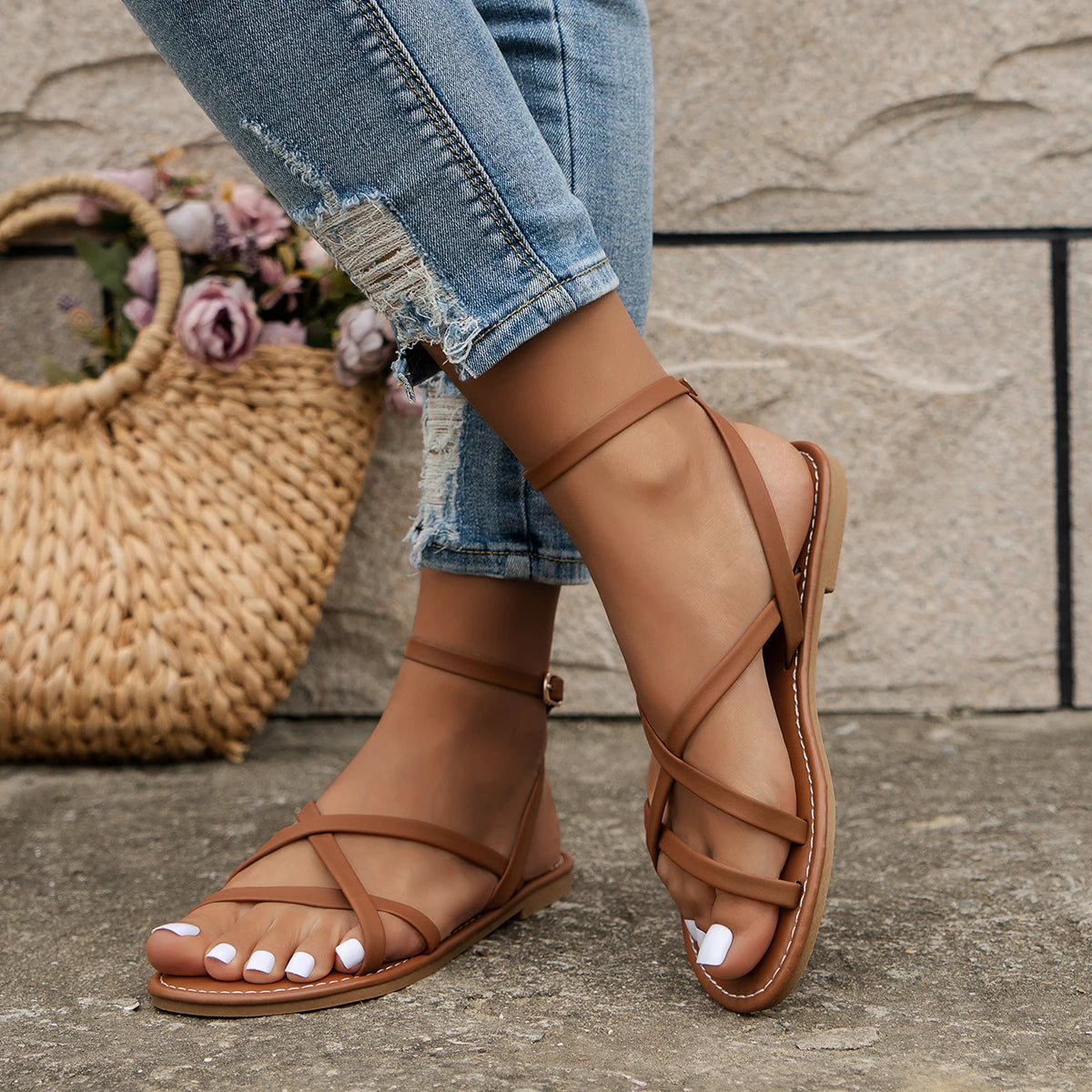 Liora | Strappy Roman Sandals for Women - Minimalist Summer Footwear with Lightweight Comfort 5