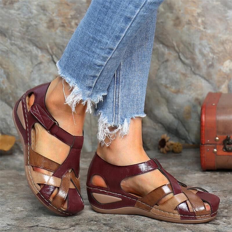 Vintage-Inspired Orthopaedic Women's Sandals with Comfort Support and Lightweight Sole 0